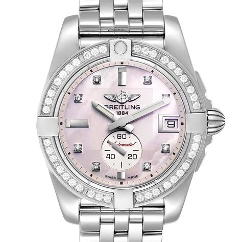 breitling women's white watch|Breitling women's watch with diamonds.